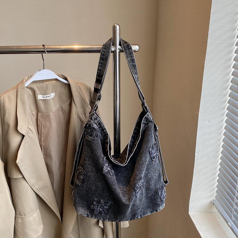 Denim Multifunctional Backpack Women's Large Capacity Tote Bag Shoulder Bag