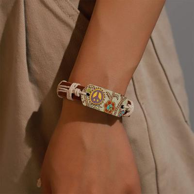 Leder Boho Armbänder im Retro-Stil Fallschutz Verschleißfest Hanfseil Gewebt Stoff Wasserdicht Langlebig Modeaccessoires