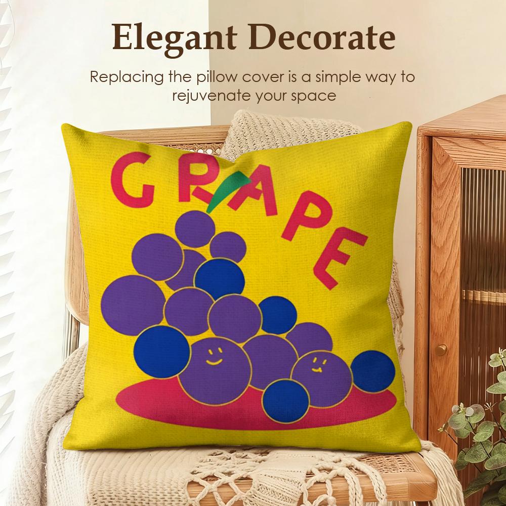 

Cute Anime Fruit Cushion Cover Natural Linen Organic Fabric DoubleSided Printing Sofa Home Decor Gift Pillow Case 30x30cm