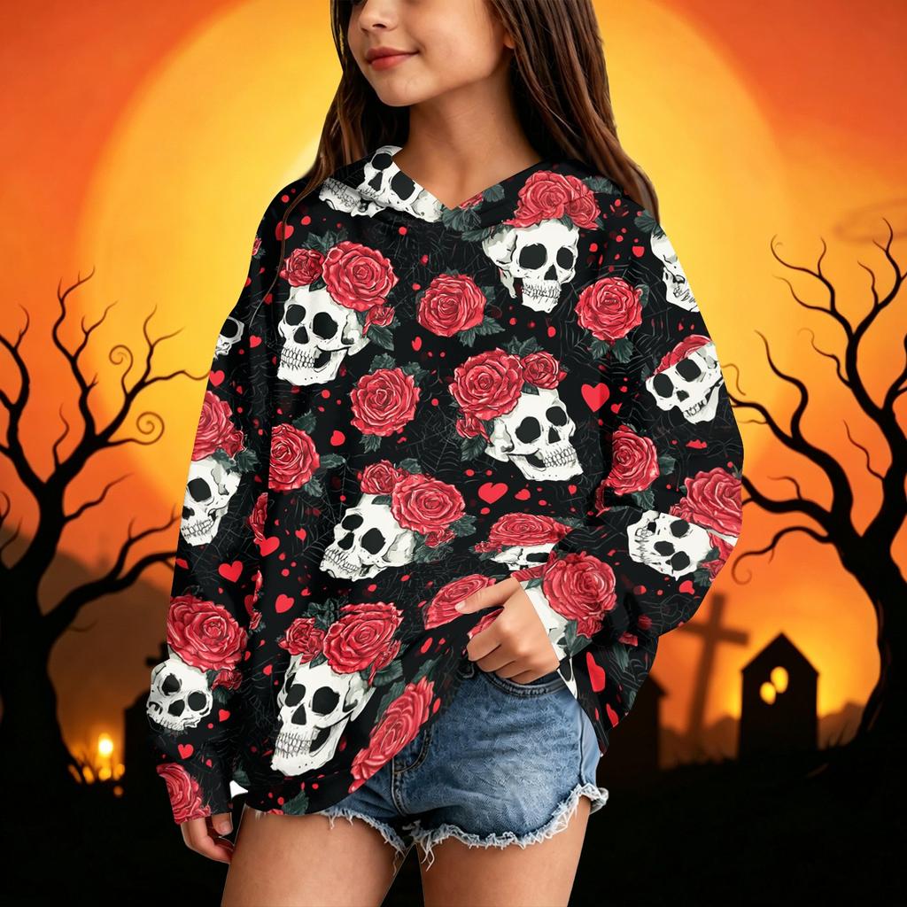 Kids' Casual Halloween Print Hoodie Sweatshirt for Boys and Girls
