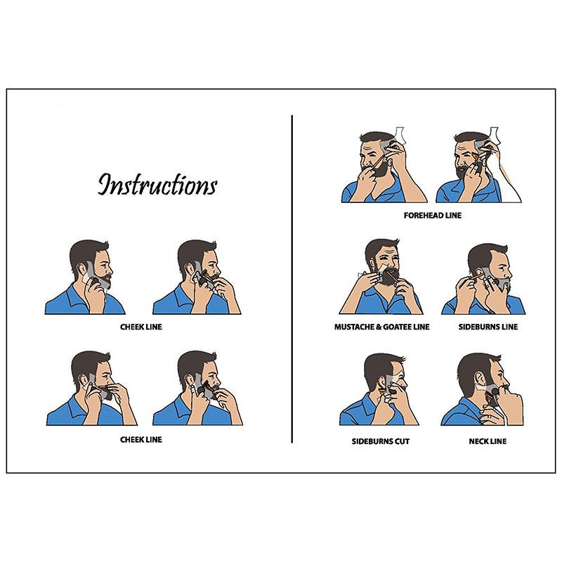 Herren Bartkämme Formung Styling Schablone Kamm Transparent Für Haartrimm Bärte