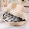 Student Cute Pencil Bag Button Cotton Cord Cloth Stationery Bag School Supplies Large Capacity Storage Bag DIY Children Pen Case