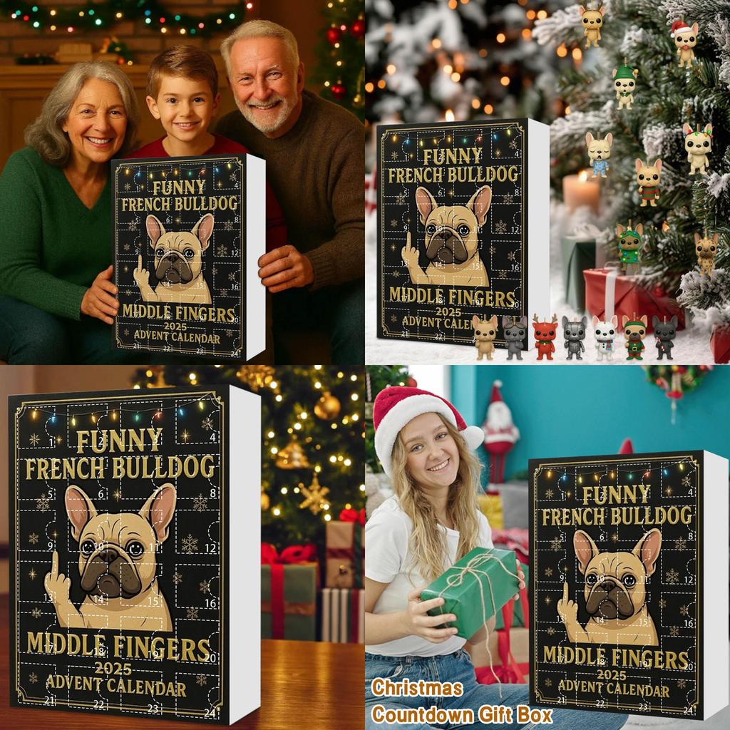 Christmas Bling Box Series Dog Hanging Decor With Playful Middle Finger Design For Celebrations