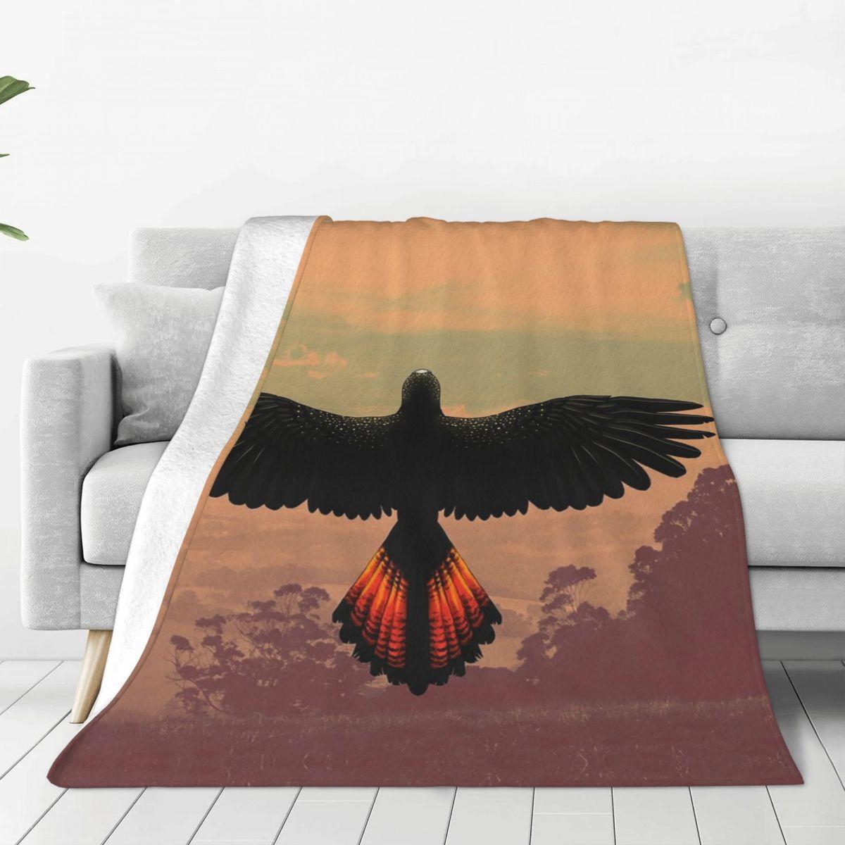 Red-Tailed Black Cockatoo - Australian Bird Blanket Flannel Lightweight Sofa Throw Blankets For Home Office Throws Bedspread 75X95CM