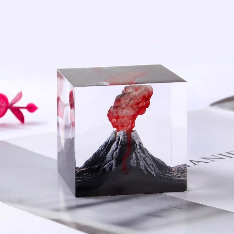 Striking Fire Sculpture Volcano Eruptions Night Light Impressive Detailing Eruptions Sculpture Night Lamp Home Decors