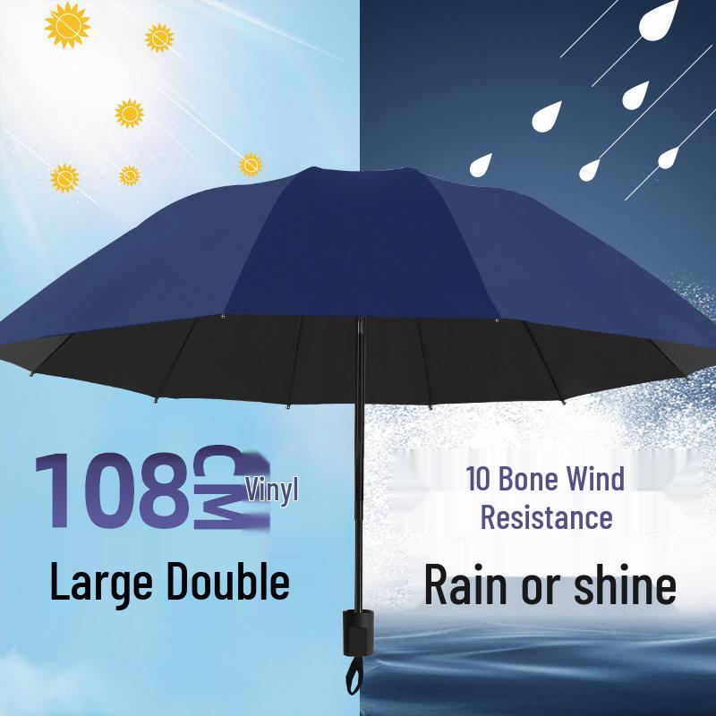 Parapluie Pare-Soleil Double Usage Extra Large: Épais, Renforcé, Pliable pour le Soleil et la Pluie