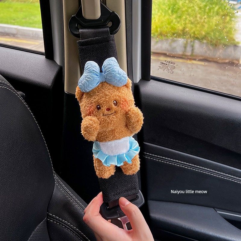

Butter Bear Car Seatbelt Shoulder Pad Protector Universal Cute Car Creative Decoration Interior Accessories for Women Blush Butter Bear [1 Shoulder Strap]
