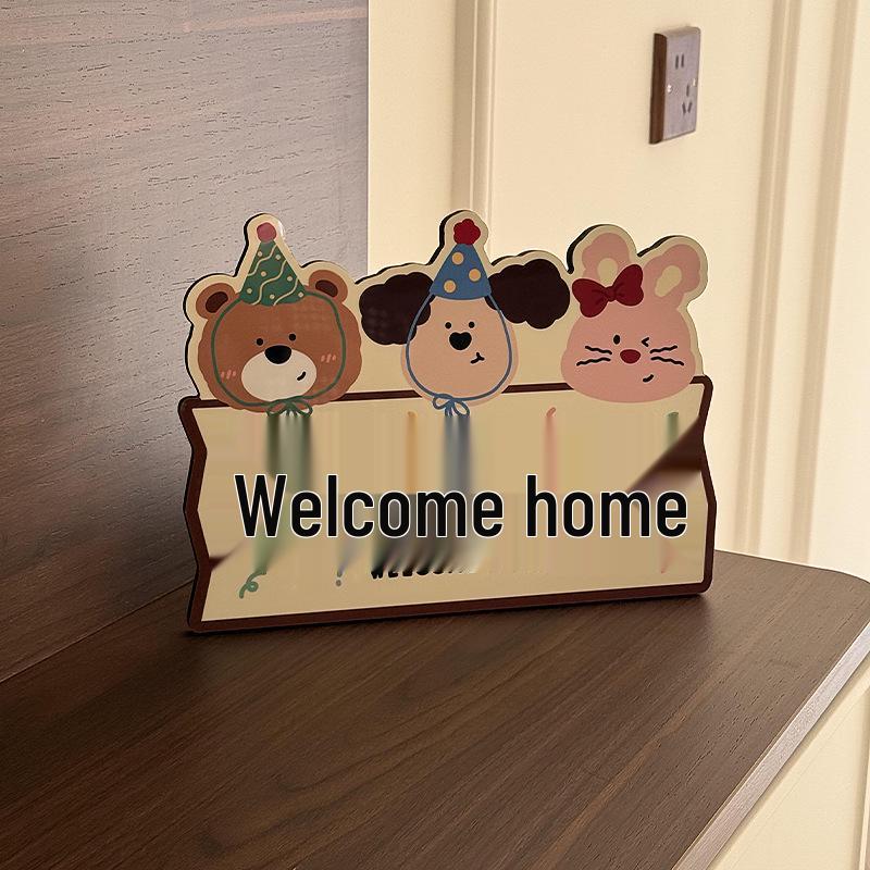 Charming Cartoon Entryway Decor: Welcome Ornaments and Small Paintings for Home