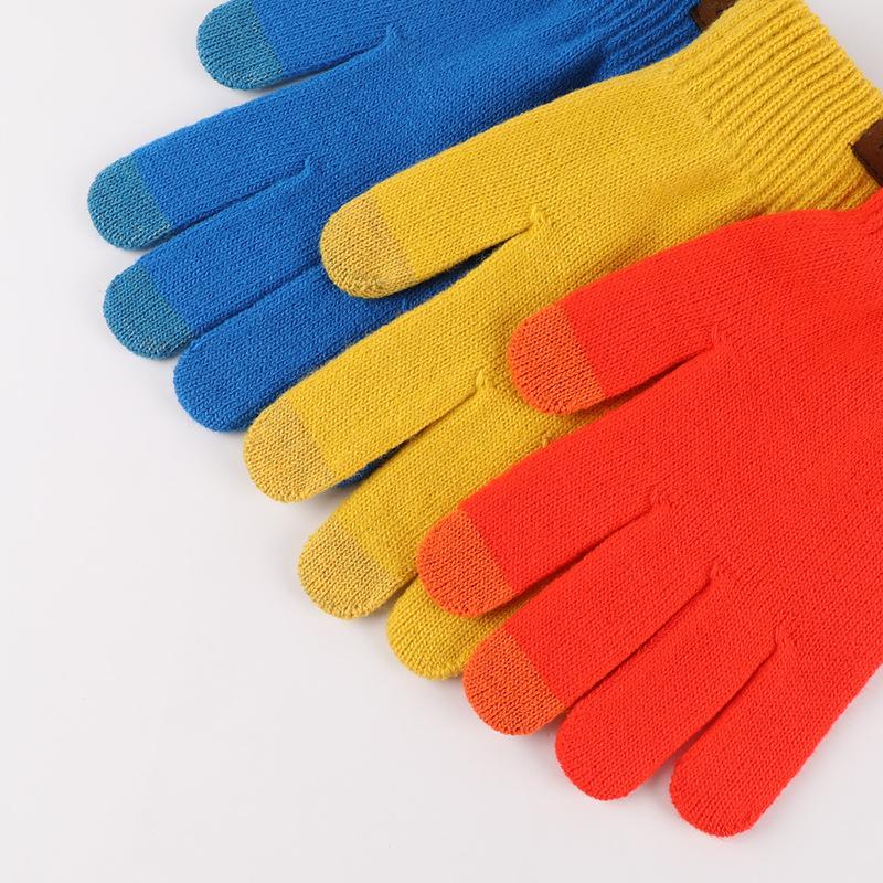 Gloves  Warm Winter  Five Finger Gloves  Candy Color  Finger Dividing Touch Screen Gloves  Student Writing Gloves  Prevent Cold