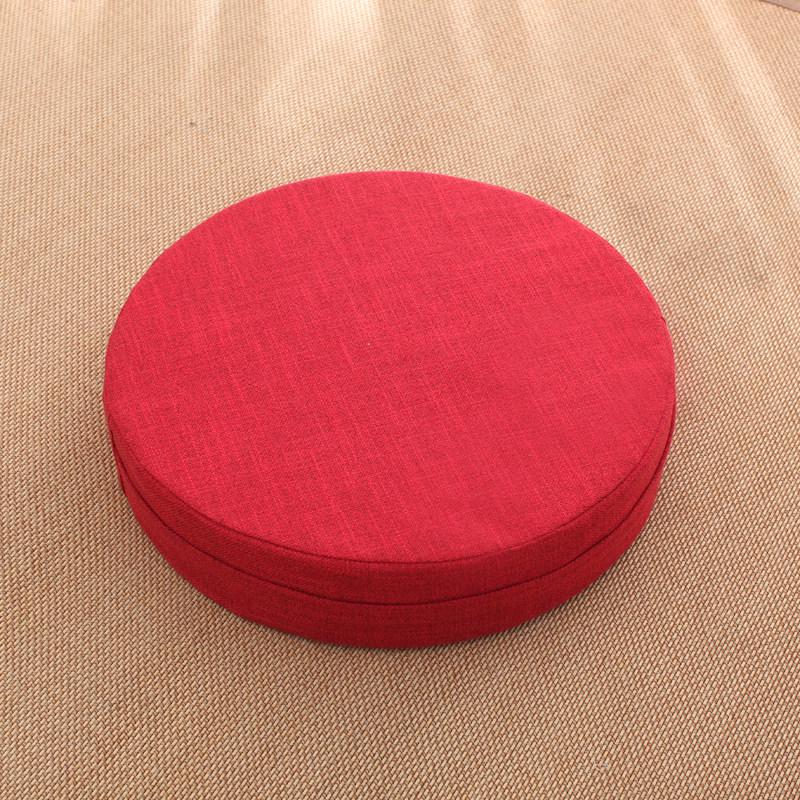 Thick Washable Japanese Zen Meditation Cushion - Round Tatami Linen Seat for Home and Balcony