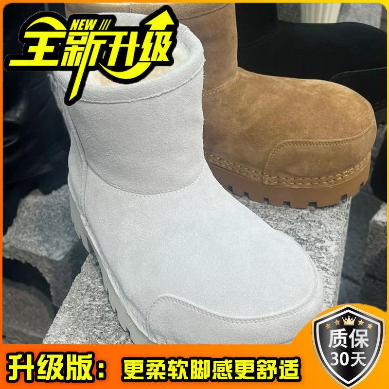 Ugly cute big-headed snow boots, new bread boots in autumn and winter 2025, the thick sole is increased, but the knee is warm, cotton boots for women