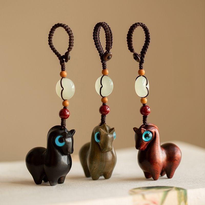 Zodiac Horse Key Chain Cartoon Chinese Style Key Ring Becoming Rich Bag Pendant  Car Key Chain