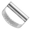 Stainless Steel Garlic Press, Peeler & Masher Tool - Arc-Shaped Crusher & Paste Maker for Kitchen