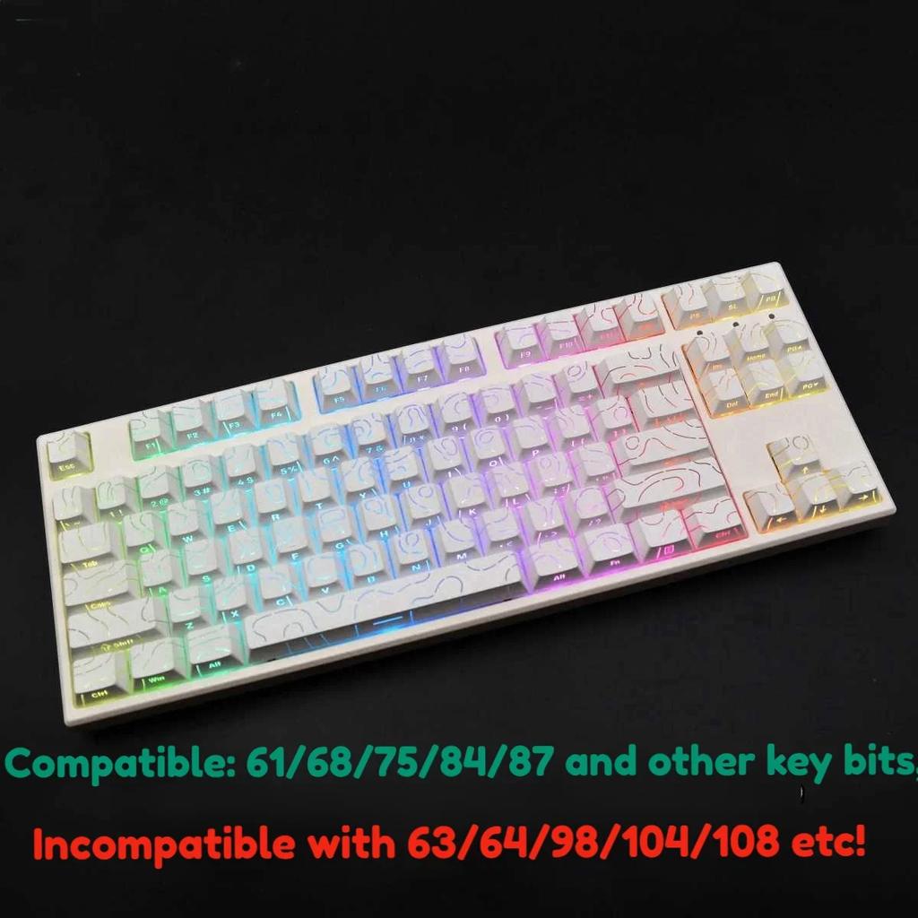 Xiaomi 2026 New Contour PBT Keycaps Side Glow Light Mechanical Keyboard Original Factory Height for 61/68/75/84/87 Keys Game Keyboard