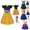 Kpop Demon Hunters Rumi Mira Zoey Child Cosplay Dress With Short Sleeves And Ruffled Hem For Summer Kids Party And Playtime