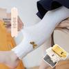 Girls' Breathable Cotton Leggings with Bow Lace - Nine-Point Length for Spring & Autumn
