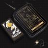 Mystic Noir Elegant Black & Gold Tarot Deck 10*6cm, Full 78-Card Set in Metal Tin, Travel-Size Deck for Wisdom and Guidance