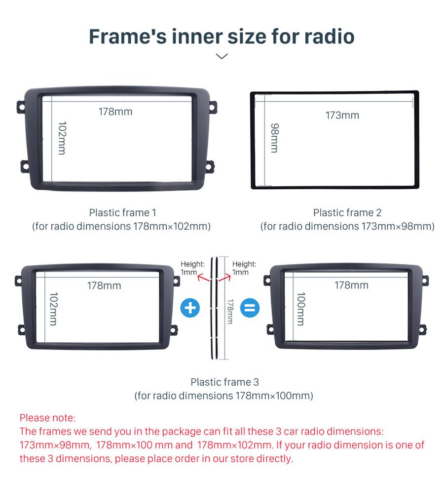 2 Din Car Stereo Radio Fascia Panel Plate Frame CD DVD Dashboard Panel Audio Frame For Mercedes For BENZ C CLASS W203 2002-2004