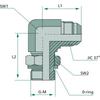 Connector, Elbow Connection, WAE 9/16 -JIC X 1/2 -BSP 22 GRANITE