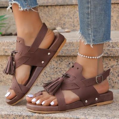 2024 Summer Women Wedge Sandals Premium Orthopedic Open Toe Sandals Vintage Anti-slip Leather Casual Female Platform Retro Shoes