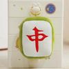 Chinese Character Mahjong Plush Key Chain Good Luck Fa Cai Get Rich Mahjong Plush Keyring Embroidery Plush Doll Figures