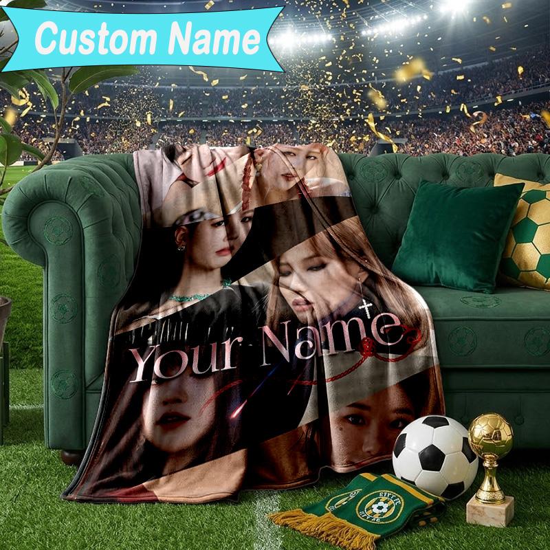 Custom Name Blanket Kpop Idle Group Dynasty Blanket Bedding Blanket for Travel, Camping, Living Rooms, Offices, Sofas, Fan Christmas Gift