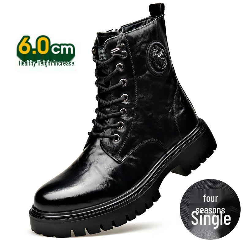 Herren Echtleder Martin Stiefel - Herbst/Winter 2025, Britischer Stil, Wollfutter, Einteiliges Rindsleder