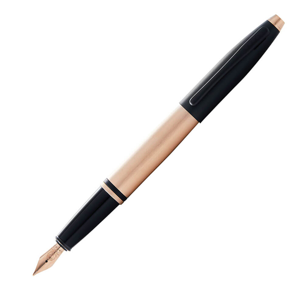 Cross Cross Calais Brushed Rose Gold and Black Fountain Pen
