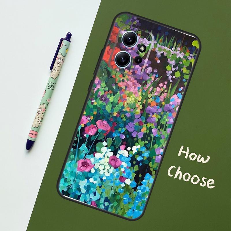Buntes Blumenmalerei Kunstetui Für Xiaomi Redmi Note 13 10 11 12 14 15 Pro Plus Hülle Für Redmi 15C 15 14C 10C 12C 13C