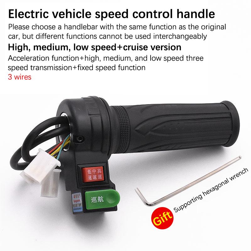 Ovládání rychlosti na rukojeti elektromobilu Vysoká/Střední/Nízká rychlost Vpřed Vzad Ovládání rychlosti bez spínače Páka akcelerace