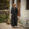 BITCED Fashion Summer Spring Solid Color Print Long Sleeve POLO Neck  Casual Dresses