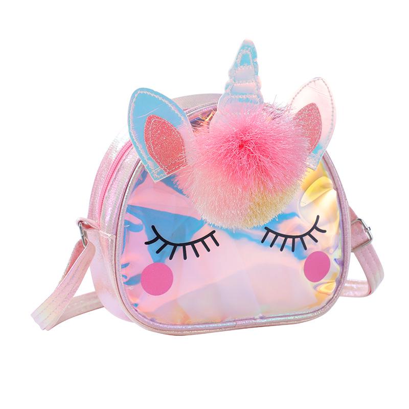 Unicorn Kids' Crossbody Bag - TPU Storage Cartoon Shoulder Travel Bag for Students