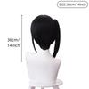Black Unilateral High Ponytail Sideburns Bangs Chemical Fiber Synthetic Wig | Japanese Girlish Wig | Animation Reality Show Wig
