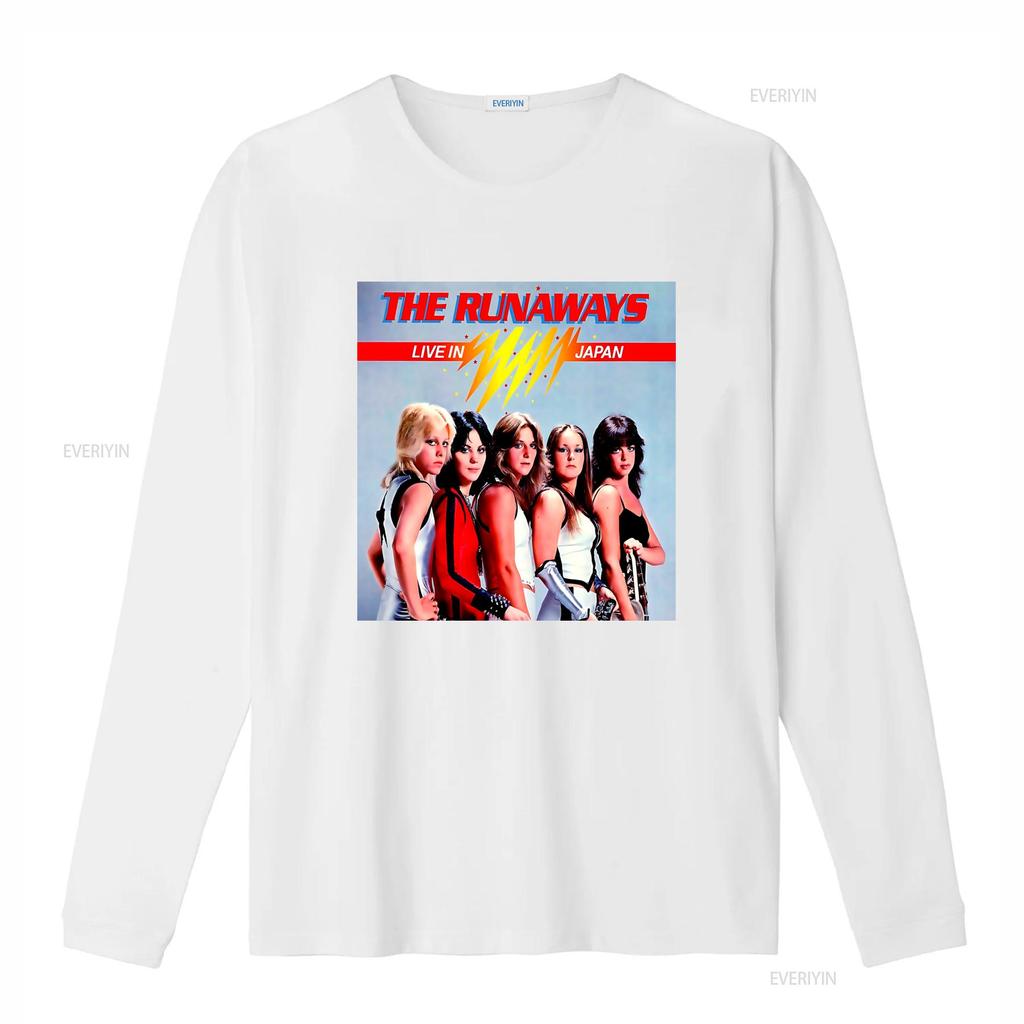 The Runaways Live In Japan Band Rock Tutto Femminile T Shirt Musicale vintage Lavato Traspirante uomo streetwear abbigliamento designer Casual