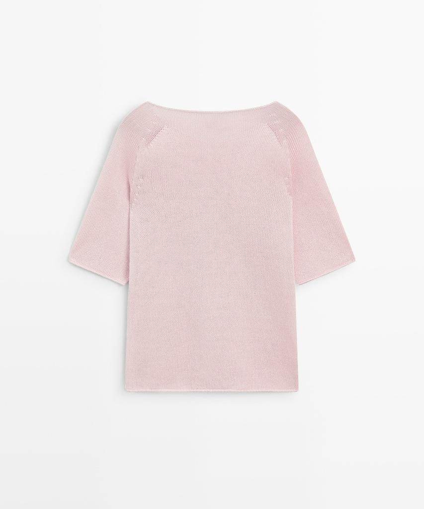 Masimodutti 100% Cotton Boat Neck Knit Sweater