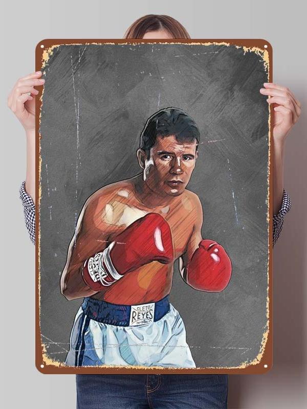 Julio Cesar Chavez Boxer Metal Signs Gaming Room Decoration Custom Metal Plates Boxing Poster for Wall Art Decoration Retro Home