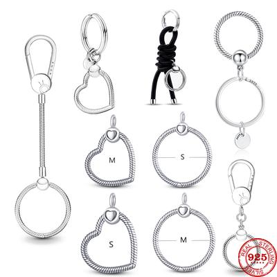 2023 New S925 Sterling Silver Jewelry Fashion Necklace Key Ring KeyChain Fit Original Charms & Pendant DIY For Women Gift