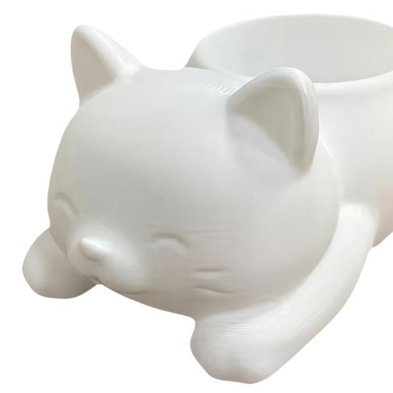 3D Printed Cat Planter Pot Lying Kitten Succulents Herb Plants Flower Pot Container for Indoor Outdoor Home Balcony Garden Decor
