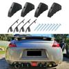 Universal 4 Pcs Car Black Rear Lower Bumper Lip Diffuser Trim Caps Cover for Honda Dodge Ford Toyota Exterior Accessories
