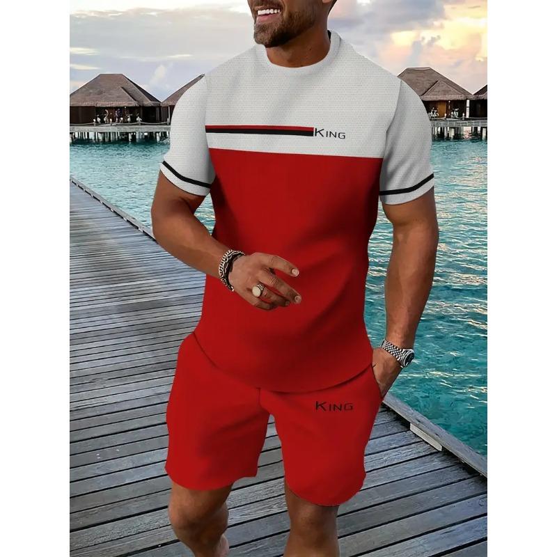 Popular Men's T-shirts Shorts Set 3D Crown King Print Casual Hawaiian Tee Suit Summer Men Women Tracksuit 2 Piece Jogger Outfits