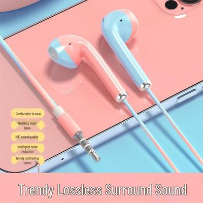 Macaron Wired Headphones: Heavy Bass Gaming & Music Headset for Apple, Android & Huawei
