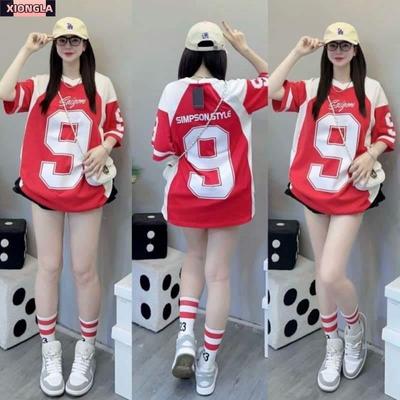 Summer Basketball Uniform Short Sleeved T-shirt Women's Size 23 Jersey Youth Casual Sports Loose Fit