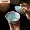 150ml Crystal Glaze Gaiwan Handmade Tea Tureen Household Tea Bowl With Lid Kit Tea Maker Cover Bowl For Tea Supplies Ornaments