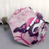 Kuromi Automatic Folding Umbrella-Simple 8-Rib Design, Bright Cartoon Pattern, Durable Iron Frame, Suitable For Travel, Outdoor, Beach-Cute