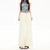 Spring Summer Off White Casual Relaxed Wide Leg Flare Denim Pants For Women Casual Pants Oversize Denim Trousers