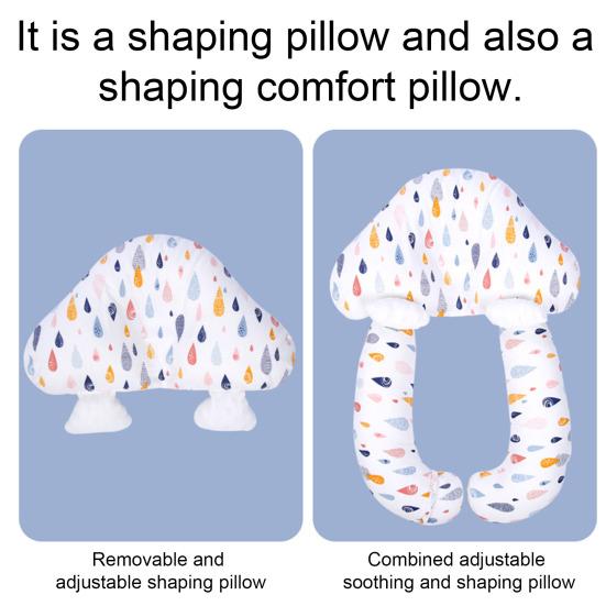 Almofada para Moldar a Cabeça de Bebê Recém-Nascido Design Dupla Face Almofada de Dormir Suporte Anti-Cabeça Chata Respirável