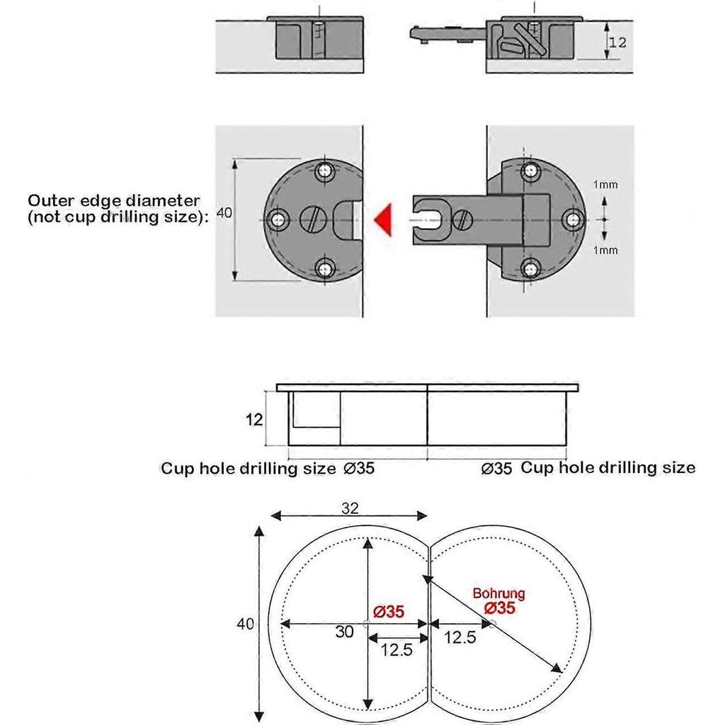 4 Pack 90 Degree 3D Hinge for Flap and Lid Folding Door Hinges Miter Hinge for Cupboard Doors Kitchen Furniture Invisible