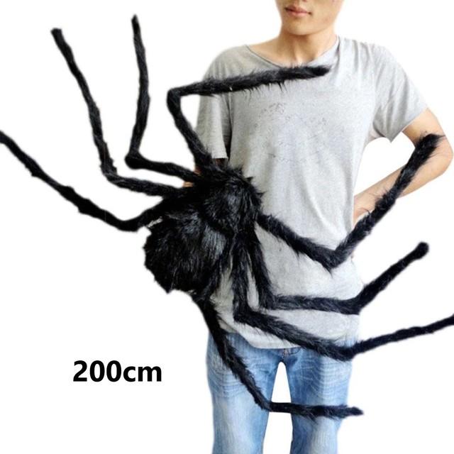 Halloween Big Decor Spider Horror Halloween Decoration Party Prop Outdoor Giant Spider Decor 30-200cm Chamber Prank Black Spider