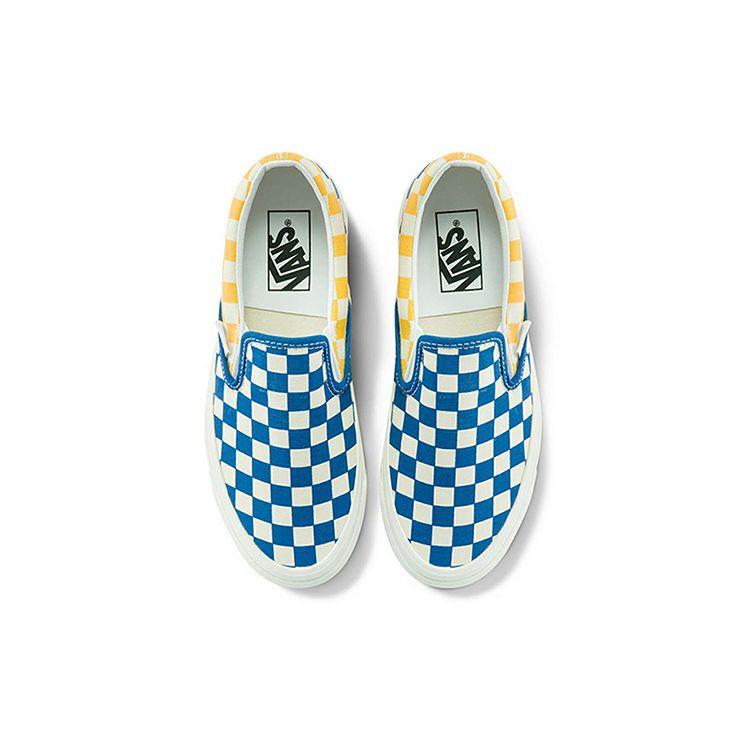 Vans Style 98 Low Top Skate Shoes Blue Yellow Checkerboard Unisex Sneakers VN0A3JEX45U