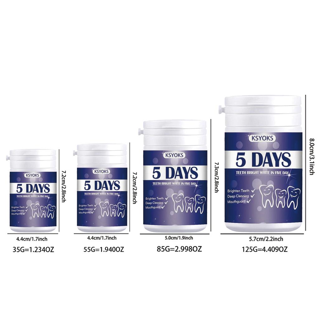 Whitening teeth within five days helps with oral care and fresh breath